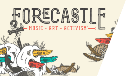 Forecastle Music Art Activism festival branded banner artwork