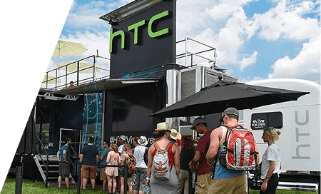 ITC sponsor installation banner at a festival venue